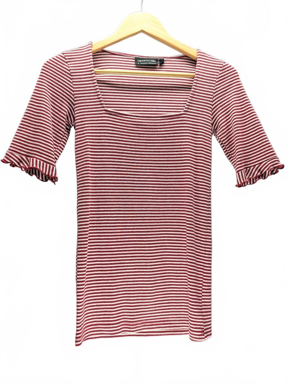 The Fifth Label Women's Striped Square Neck Short Sleeve Top